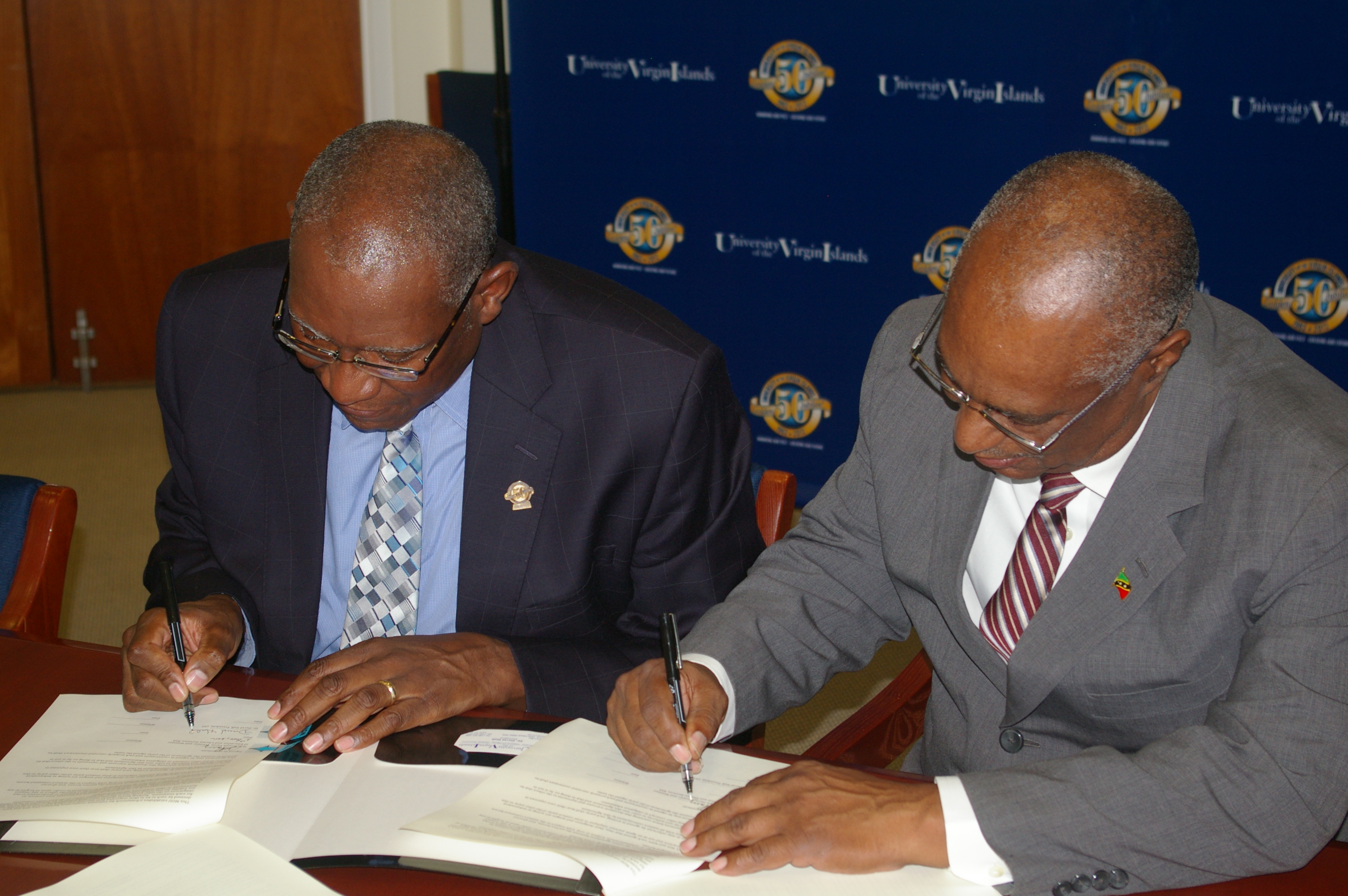 University of the Virgin Islands President, Mr. David Hall and Premier of Nevis, Hon. Joseph Parry